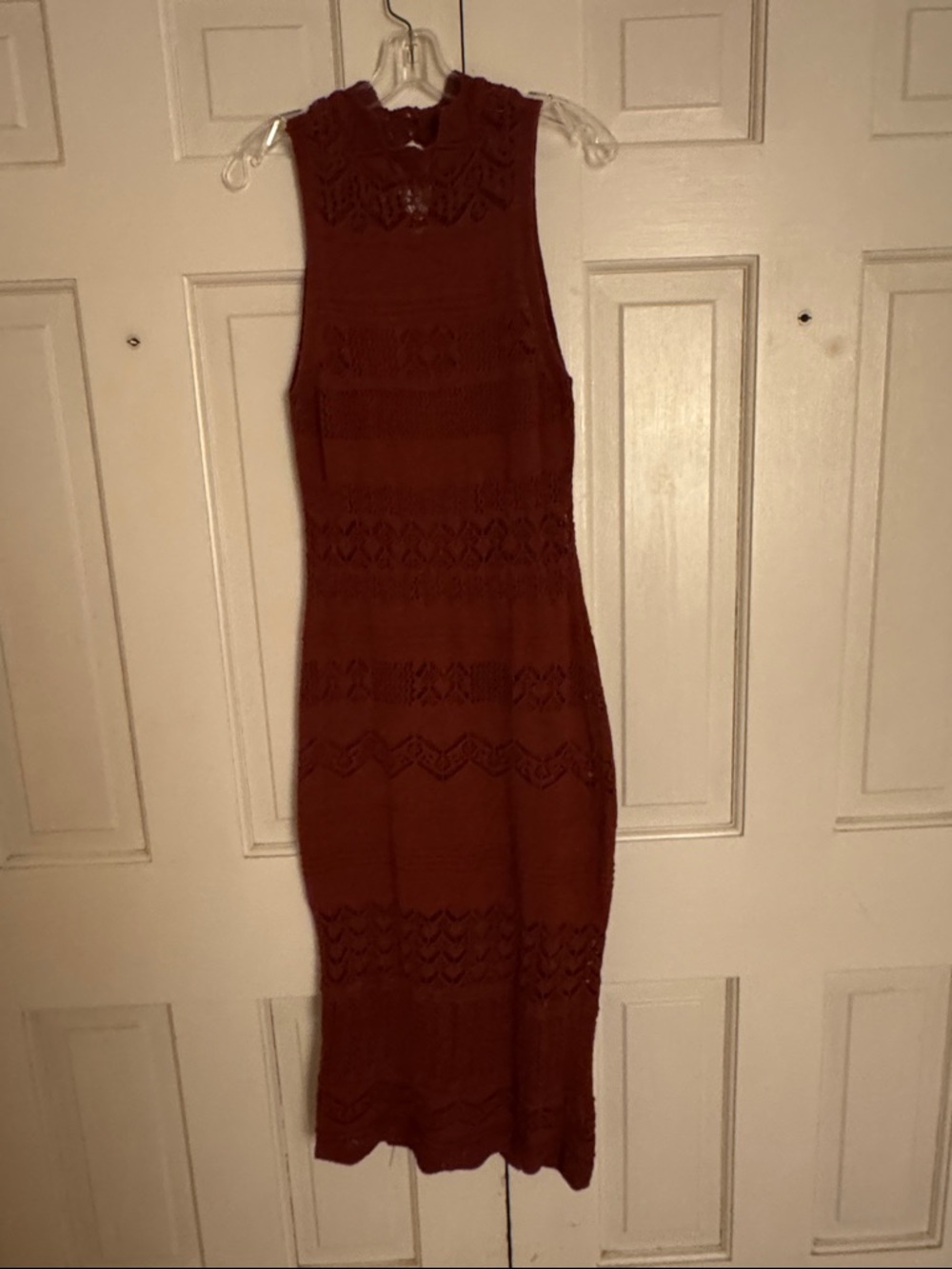 Anthropologie Sleeveless Knit Midi Dress - Rust